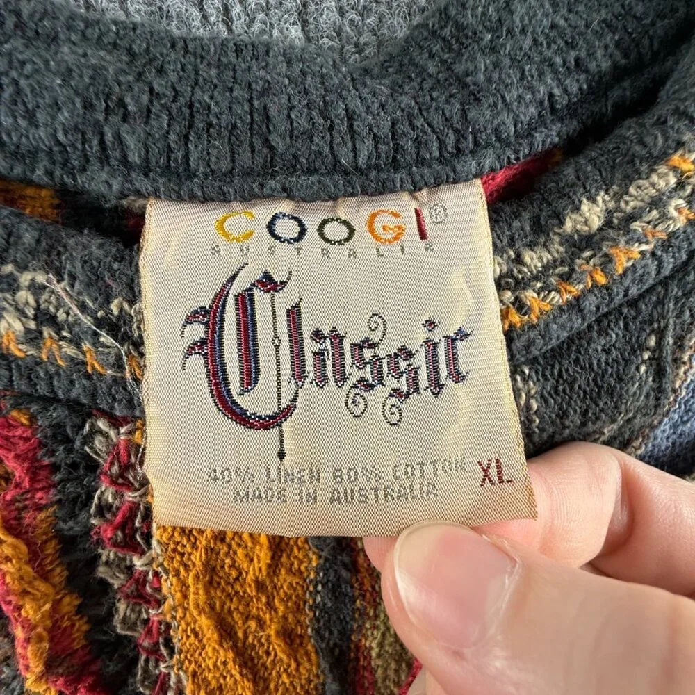 Coogi Classic Linen Blend Australia Sweater XL Pullover Colorful Authentic - Picture 12 of 16
